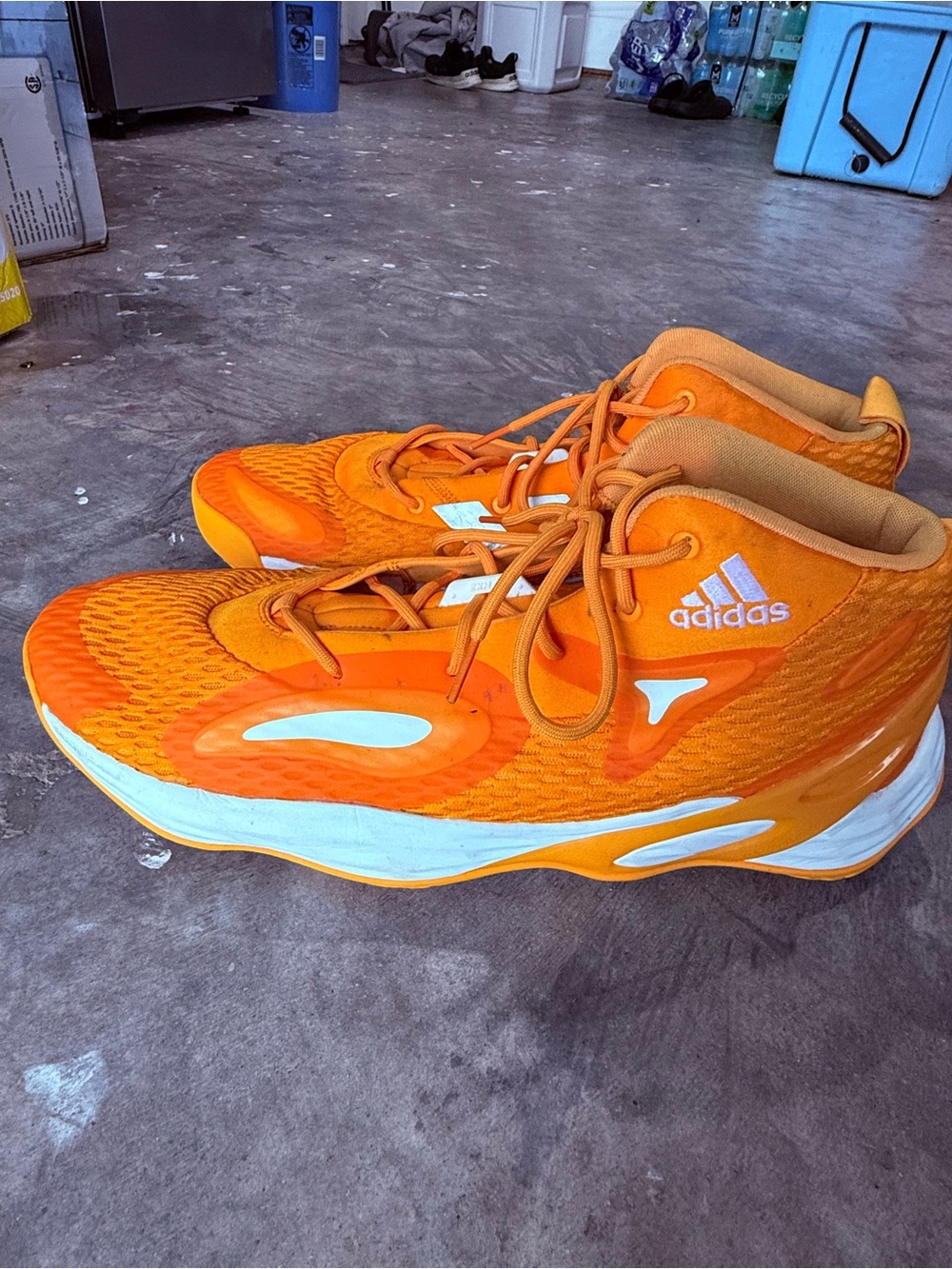 adidas Men’s Bright Orange Athletic High-Top Sneakers